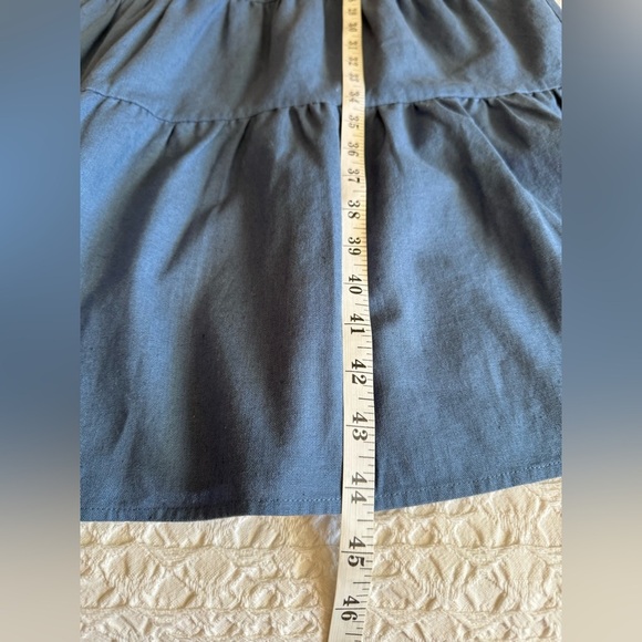 Margaret O’Leary Cotton Tiered Midi Dress Blue Sleeveless Strappy Size Small NWT - Picture 2 of 13